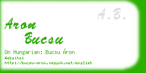 aron bucsu business card