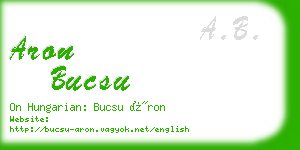 aron bucsu business card